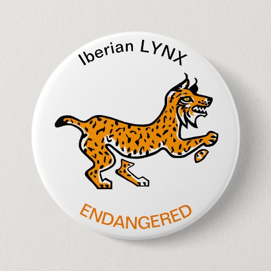 Cool Iberische LYNX - Dierenactivist - Wildlife - Ronde Button 7,6 Cm (Voorkant)