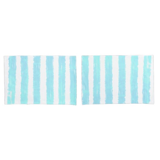 Cool Ice Blue Faux Shimmer Waterverf Kussensloop (Voorkant-Set)