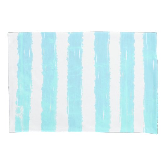 Cool Ice Blue Faux Shimmer Waterverf Kussensloop (Voorkant-Links)