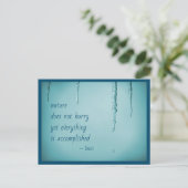 Cool Ice Blue WaterDrops Melding Icicles Zen Quote Briefkaart (Staand voorkant)