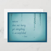 Cool Ice Blue WaterDrops Melding Icicles Zen Quote Briefkaart (Voorkant / Achterkant)