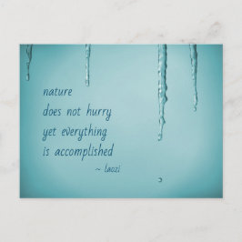 Cool Ice Blue WaterDrops Melding Icicles Zen Quote Briefkaart