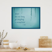 Cool Ice Blue WaterDrops Melding Icicles Zen Quote Poster (Keuken)