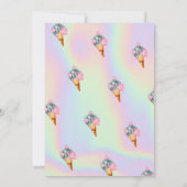 Cool Ice Cream Cactus Holografische Verjaardag Kaart (Achterkant)