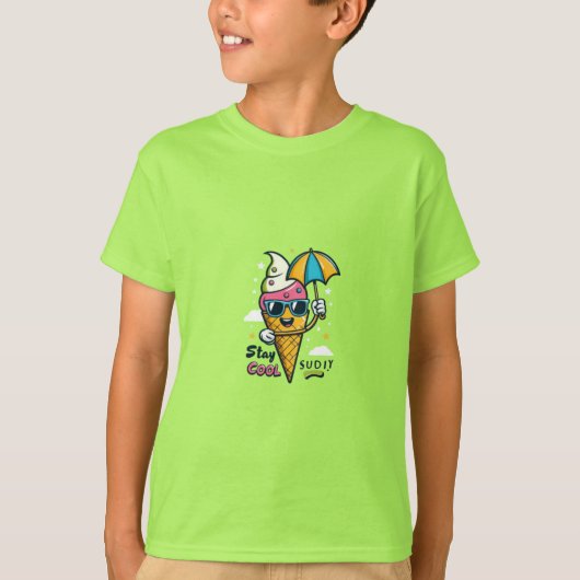 Cool Ice Cream Cone personage T-shirt (Voorkant)