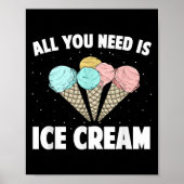 Cool Ice Cream Costume For Men Women Kids Adult Ic Poster (Voorkant)