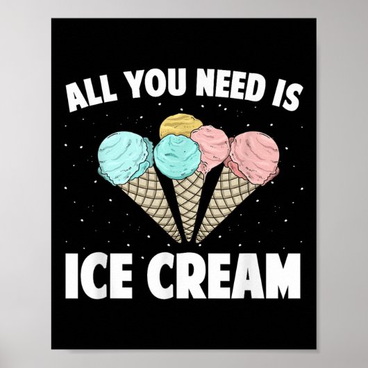 Cool Ice Cream Costume For Men Women Kids Adult Ic Poster (Voorkant)