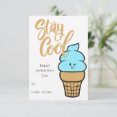 Cool Ice Cream Kinder Klaslokaal Valentijnse Kaart (Staand voorkant)