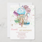 Cool Ice Cream Macaroons gestreept op zaterdag Kaart (Voorkant)