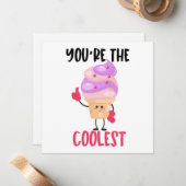 Cool Ice Cream Pun Notitiekaartje (Voorkant / Achterkant in situ)