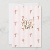 Cool Ice Cream Roze Flamingo Gestreepte Verjaardag Kaart (Achterkant)