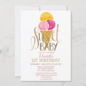 Cool Ice Cream striped Birthday Kaart (Voorkant)