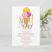 Cool Ice Cream striped Birthday Kaart (Staand voorkant)