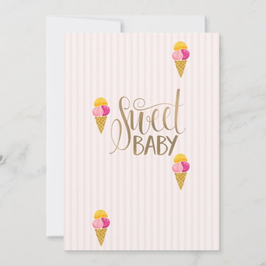 Cool Ice Cream striped Birthday Kaart (Achterkant)