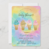 Cool Ice Creams Colorful Tie Dye Baby shower Kaart (Voorkant)