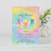 Cool Ice Creams Summer Tie Dye Baby shower Kaart (Staand voorkant)