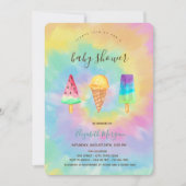 Cool Ice Creams Summer Tie Dye Baby shower Kaart (Voorkant)