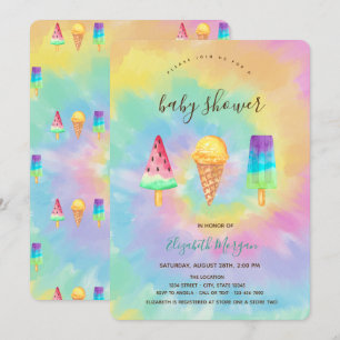 Cool Ice Creams Summer Tie Dye Baby shower Kaart