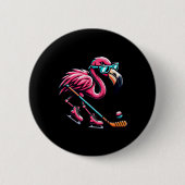 Cool Ice Hockey Flamingo Shades Style Ronde Button 5,7 Cm (Voorkant)