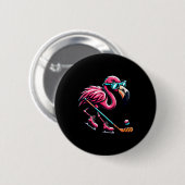 Cool Ice Hockey Flamingo Shades Style Ronde Button 5,7 Cm (Voorkant /achterkant)