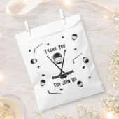 Cool Ice Hockey Zwart-wit Verjaardagsfeest Bedankzakje (Geknipt)