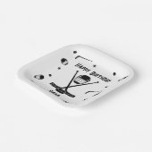 Cool Ice Hockey Zwart-wit Verjaardagsfeest Papieren Bordje (Gebogen)