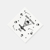 Cool Ice Hockey Zwart-wit Verjaardagsfeest Servet (Hoek)