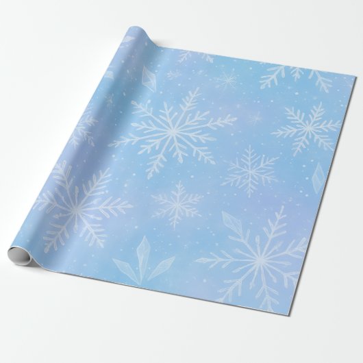 cool icy frozen wrapping paper cadeaupapier (Uitgerold)