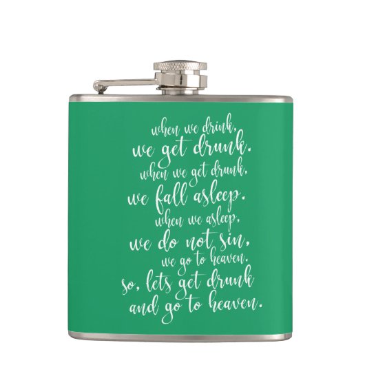 Cool Ierse toast St. Patrick's Day groen & wit Heupfles (Voorkant)