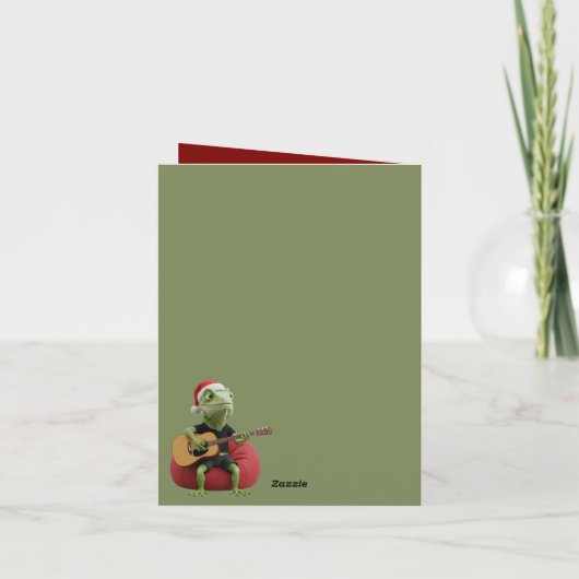 Cool Iguana Christmas  Kaart (Achterkant)