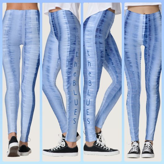 Cool Ijsachtig Lichtblauw Gestreepte Chic Leggings