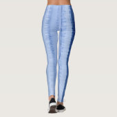 Cool Ijsachtig Lichtblauw Gestreepte Chic Leggings (Achterkant)