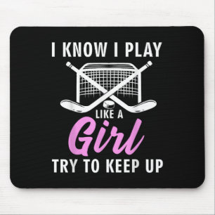 Cool ijshockey voor vrouwen meisjes veldhockey lie muismat