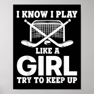 Cool ijshockey voor vrouwen Meisjes veldhockey lie Poster