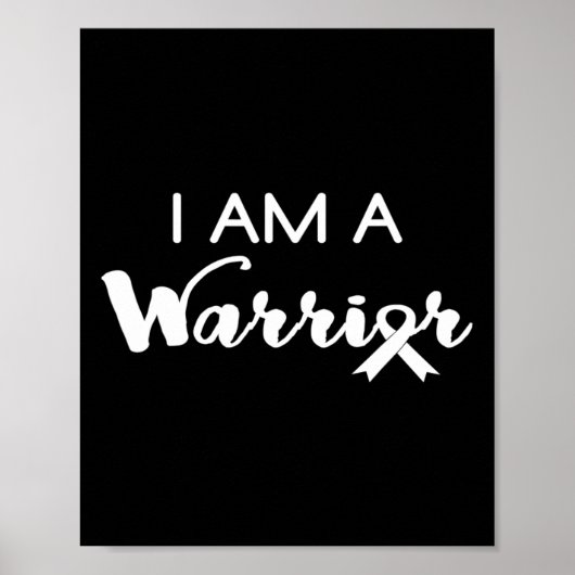 Cool Ik Ben Een Warrior Lint Borst Kinderkanker Poster (Voorkant)