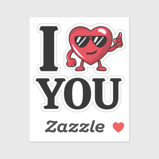 Cool ik hart je ik hou van je Valentijnsdag Sticker (Vel)