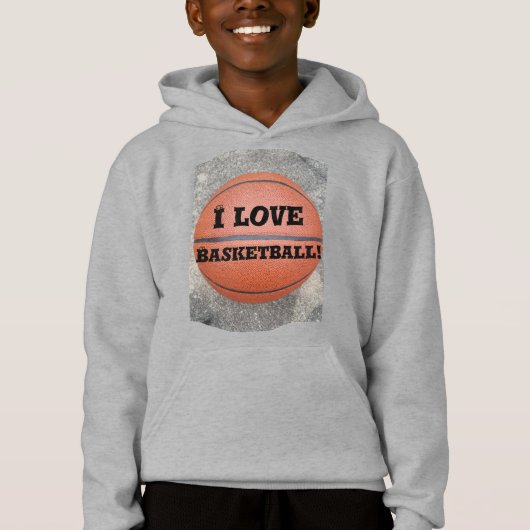 Cool Ik hou van basketbal leuk Kinder Shirt (Voorkant)