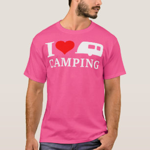 Cool Ik hou van kamperen met RV trailer en hart T-shirt