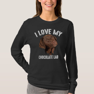 Cool Ik hou van mijn chocolade lab bruin labrador T-shirt