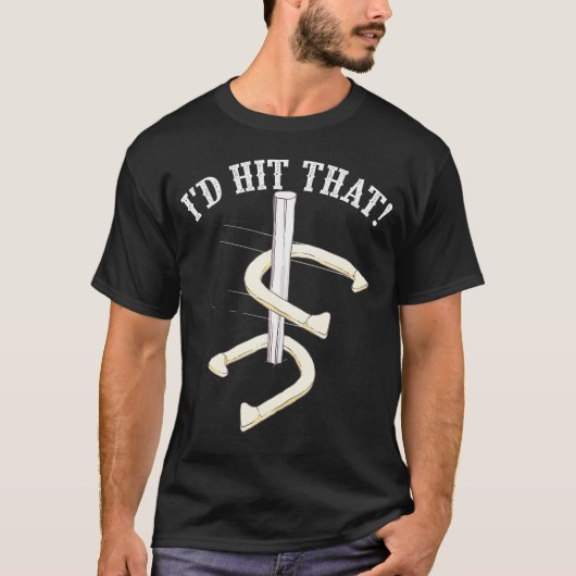 Cool, ik zou die grappige Hoefijzer pitching spele T-shirt (Voorkant)