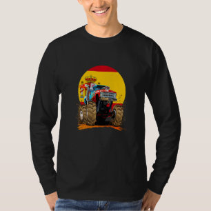 Cool Illustratie Monster Modder Truck met Spanje F T-shirt
