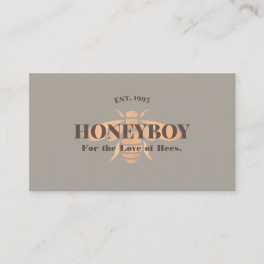 Cool Imker Honey Bee Logo Business Visitekaartje (Voorkant)