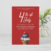 Cool Independence Day Ice Cream Juli Waterverf Kaart (Staand voorkant)