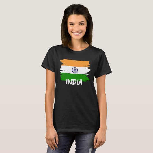 Cool India Flag T-shirt (Voorkant volledig)
