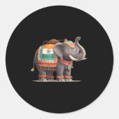 Cool Indian Animals Costume For Elephants Lovers  Ronde Sticker (Voorkant)