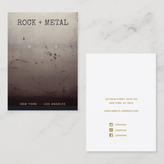 Cool Industrial Grunge Texture Earring Display Visitekaartje (Voorkant / Achterkant)