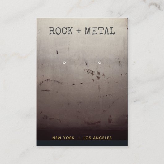 Cool Industrial Grunge Texture Earring Display Visitekaartje (Voorkant)