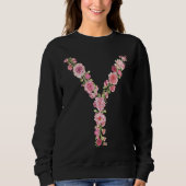 Cool Initial Alphabet Monogram Flowers  Floral Let Trui (Voorkant)