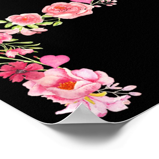 Cool Initial Alphabet Monogram Flowers Floral Lett Poster (Hoek)