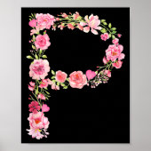 Cool Initial Alphabet Monogram Flowers Floral Lett Poster (Voorkant)